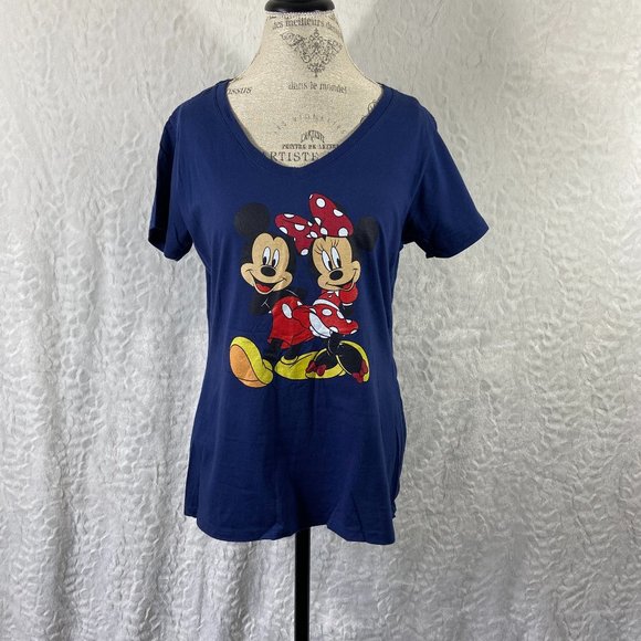 Disney Tops - Disney Big Mickey and Minnie Mouse V-Neck T-Shirt